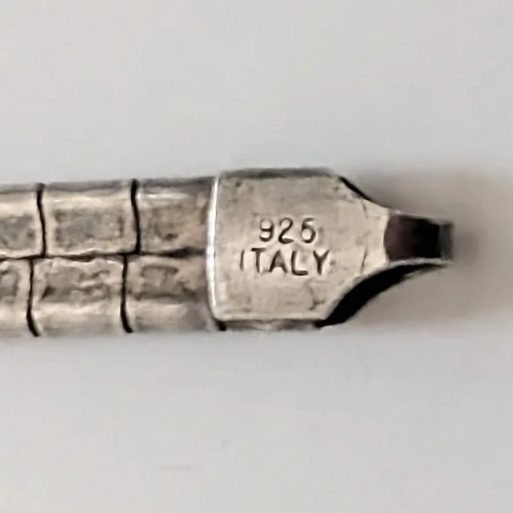 Vintage 1980s Sterling Silver 16" Omega Chain Necklace Made in Italy - Picture 7 of 7